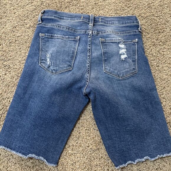 FLYING MONKEY Shorts 26 Cut off Distressed Mid Rise Denim Bermuda Modest - Picture 11 of 11